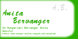 anita bervanger business card